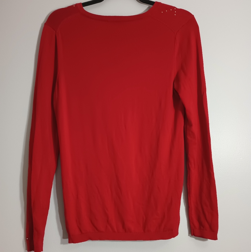 Tommy Hilfiger Red Sweater with Gold Pattern S - Picture 3 of 8